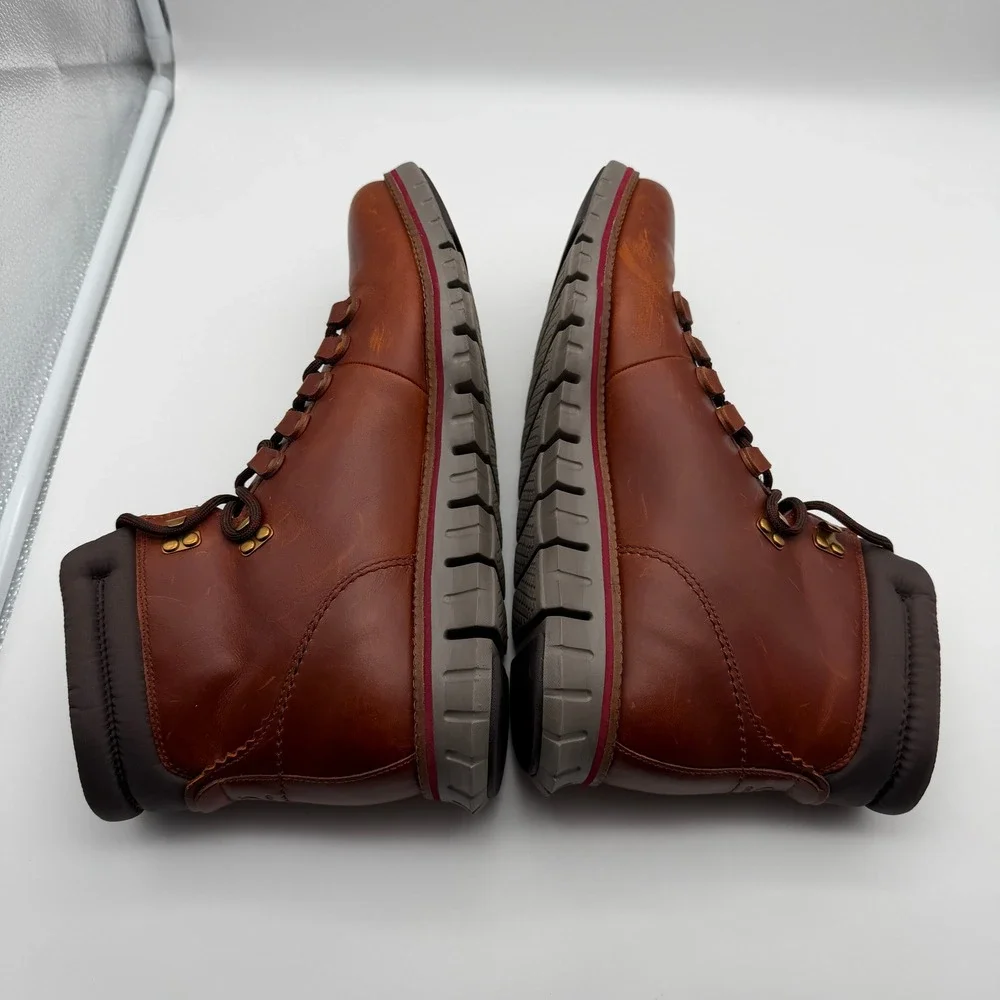 Cole Haan Boots Mens 12M Brown Zerogrand Hiker Leather C33471 Waterproof Style